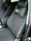 Чехлы на Hyundai Santa FE II из экокожи и итальянской алькантары с перфорацией