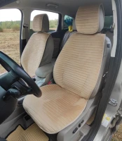 Накидки из Алькантары на передние сиденья авто антискользящие бежевые Накидки из Алькантары на передние сиденья авто антискользящие бежевые