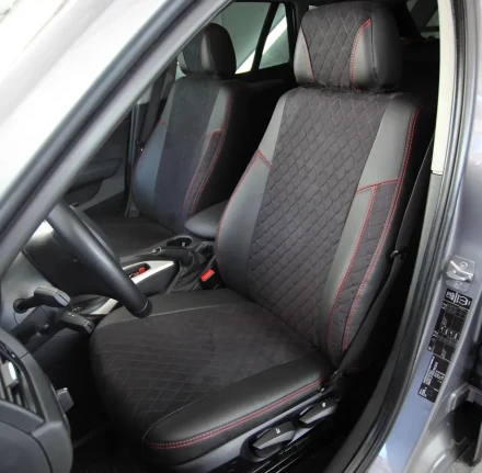 Чехлы на Skoda Octavia A5 из экокожи и антары Eco Lazer+Antara 2020 (R)