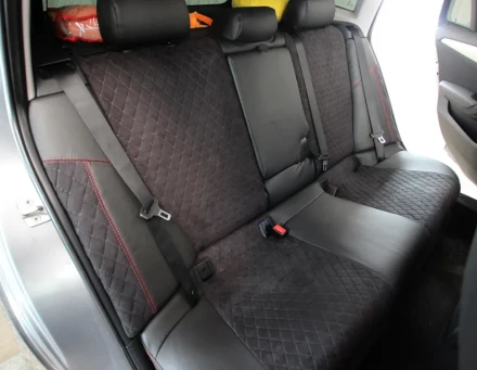 Чехлы на Skoda Octavia A5 из экокожи и антары Eco Lazer+Antara 2020 (R)