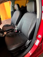 Чехлы на Mitsubishi Lancer X 2.0 (Митсубиши Лансер Х) из экокожи с перфорацией AM Titan-X