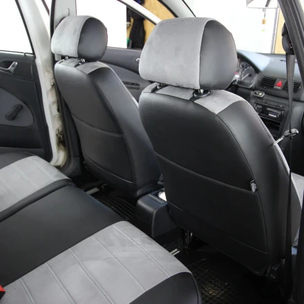 Чехлы на Skoda Octavia Tour из экокожи и антары Eco Lazer+Antara 2020 (P)