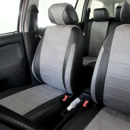 Чехлы на Skoda Octavia Tour из экокожи и антары Eco Lazer+Antara 2020 (P)