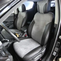 Чехлы на Hyundai Santa Fe III из экокожи и польской алькантары Antara