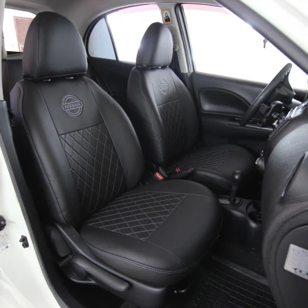 Чехлы на Nissan March IV (Ниссан Марч 4) из экокожи EP