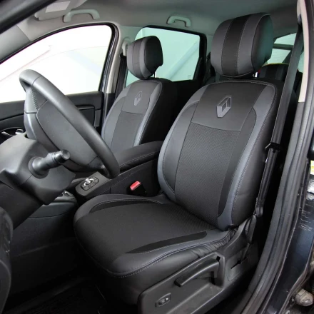 Чехлы на Renault Scenic III (Рено Сценик 3) из экокожи и ткани VE