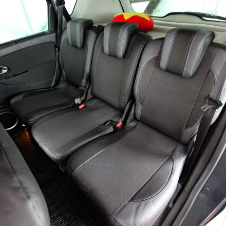 Чехлы на Renault Scenic III (Рено Сценик 3) из экокожи и ткани VE