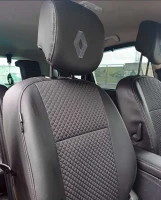 Чехлы Renault  Scenic III (Рено Сценик 3) из экокожи и ткани с тиснением 