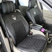 Чехлы на Renault Scenic II из экокожи и антары VE черные