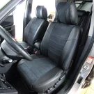 Чехлы на Hyundai Tucson I (Хюндай Тюксон 1) из экокожи и антары ELA2020P черные