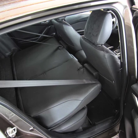 Чехлы на Mazda 3 BM (Мазда 3 БM) из экокожи и антары ELA2020P