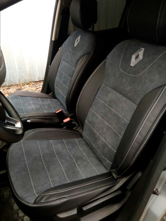 Чехлы на Renault Duster II (Рено Дастер 2) из экокожи и алькантары