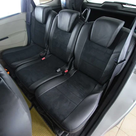 Чехлы на Renault Scenic III (Рено Сценик 3) из экокожи и антары ELA2020P