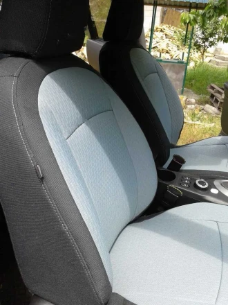 Чехлы на Nissan Qashqai I (Ниссан Кашкай 1) из гобелена черно-серые