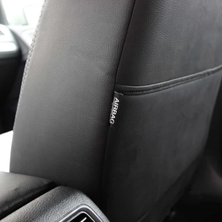 Чехлы на Volkswagen Golf VII и E-Golf (Фольксваген Гольф 7) из экокожи и антары EcoLazer+Antara черно-серые