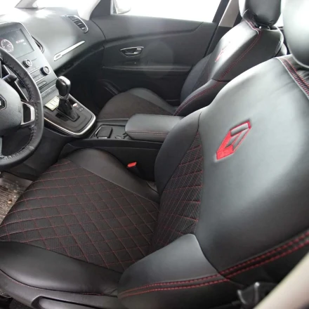 Чехлы на Renault Scenic IV из экокожи и ткани ECl