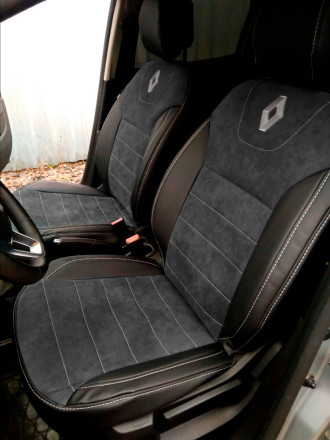 Чехлы на Renault Duster II (Рено Дастер 2) из экокожи и польская алькантара