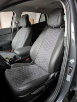 Чехлы на KIA Sportage NQ5 (КИА Спортейдж 5) из экокожи и антары Antara с прошивкой соты