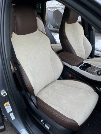 Чехлы на BYD Song Plus (БИД Сонг Плюс) из экокожи и алькантары Sport 3