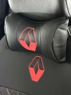 Подушка на подголовник из экокожи черная EMC с лого Renault