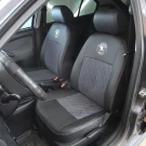 Чехлы на Skoda Octavia Tour из экокожи и антары Eco Prestige чорно-серые