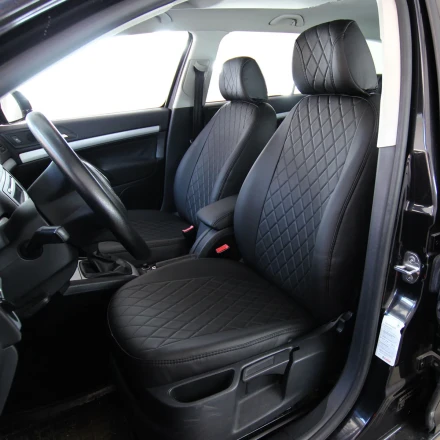 Чехлы на Skoda Octavia A5 рестайл (Шкода Октавия А5) из экокожи Eco Grand