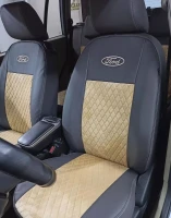 Чехлы на Ford Fusion (Форд Фьюжн) 2003-2012 из экокожи и антары с тиснением ромб