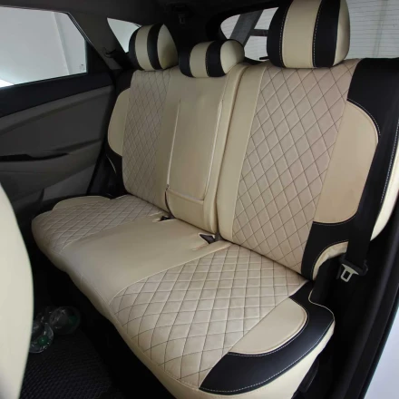 Чехлы на Hyundai Tucson III (Хюндай Тюксон 3) из экокожи и антары VEA