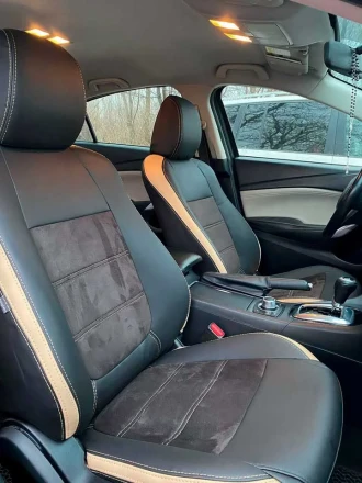 Чехлы на Mazda 6 GJ (Мазда 6) из экокожи и польськой алькнатары Comfort 3