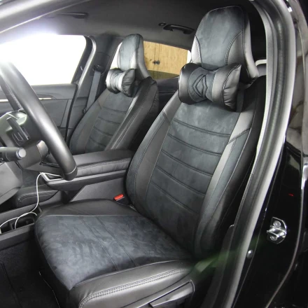 Чехлы на Renault Megane E-Tech Electric из экокожи и антары ELA2020P