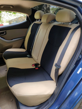 Чехлы на Hyundai Elantra MD 2015 США из гобелена с тиснением по центру