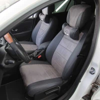 Чехлы на Renault Megane III из экокожи и антары Antara серо-светло-серые