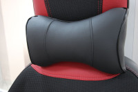 Подушка на подголовник EMC из экокожи черная без лого