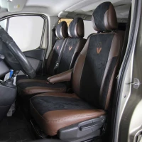 Чехлы на Renault Trafic 9 мест из экокожи и антары ELA2020P