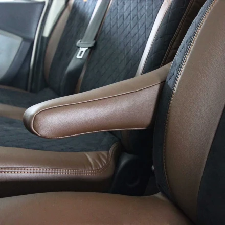 Чехлы на Renault Trafic 9 мест из экокожи и антары ELA2020P