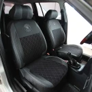 Чехлы на Skoda Octavia Tour из экокожи и антары Vip Elite с прострочкой ромб