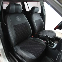 Чехлы на Skoda Octavia Tour из экокожи и антары Vip Elite с прострочкой ромб Чехлы на Skoda Octavia Tour из экокожи и антары Vip Elite с прострочкой ромб