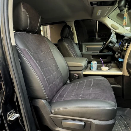 Чехлы на Dodge RAM 1500 IV (Додж Рам 1500 4) из экокожи и антары ELA2020P