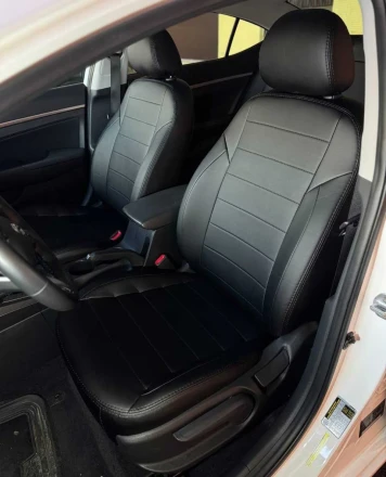 Чехлы на Hyundai Elantra VI (Хюндай Елантра 6) из экокожи AM Titan-S