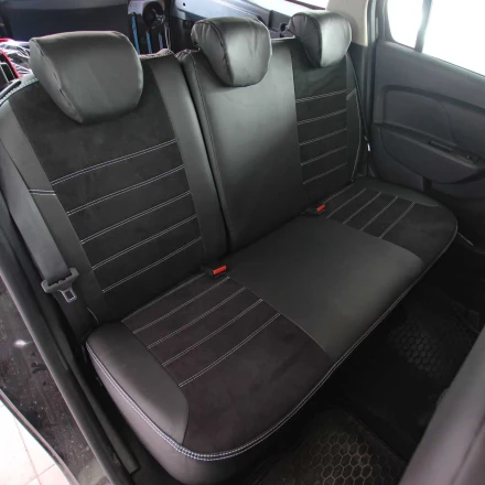 Чехлы на Dacia Logan II из экокожи и польской алькантары ELA2020P