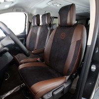 Чехлы на Fiat Scudo III 1+2 из экокожи и польской алькантары ELA2020R