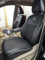 Чехлы на Nissan X-Trail T32 (Ниссан Х-Треил Т32) из экокожи и ткани VE Чехлы на Nissan X-Trail T32 (Ниссан Х-Треил Т32) из экокожи и ткани VE