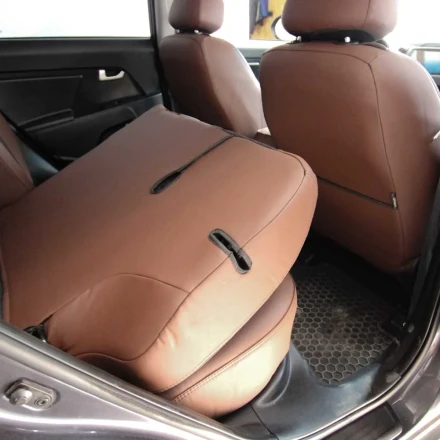 Чехлы на KIA Sportage III SL (Киа Спортейдж 3) из экокожи и антары ELA2020R