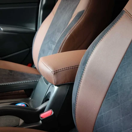 Чехлы на KIA Sportage III SL (Киа Спортейдж 3) из экокожи и антары ELA2020R