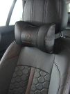 Подушка на подголовник из экокожи EMC с лого Mercedes Benz черная