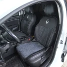 Чехлы на Renault Megane IV из экокожи и антары VPA черно-серые