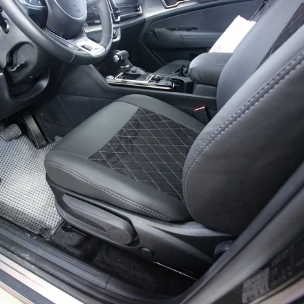 Чехлы на KIA Sportage NQ5 (КИА Спортейдж 5) из экокожи и антары EPA