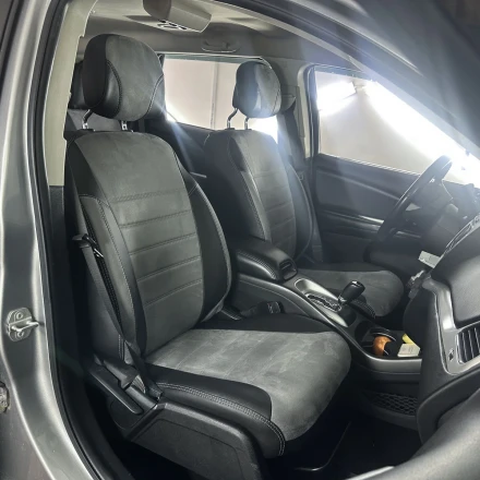 Чехлы на Dodge Journey 5 мест из экокожи и антары ECLA2020