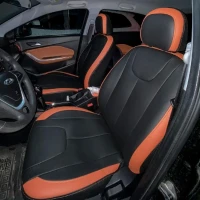 Чехлы на Chery Tiggo 2 (Чери Тигго 2) 3х цветный из экокожи