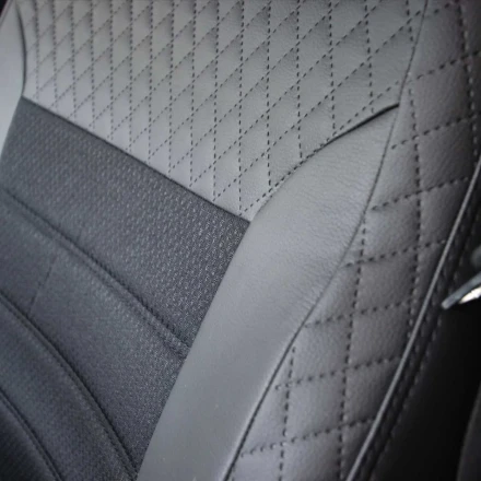 Чехлы на KIA Sportage III SL (КИА Спортедж 3) из экокожи и ткани VEN001